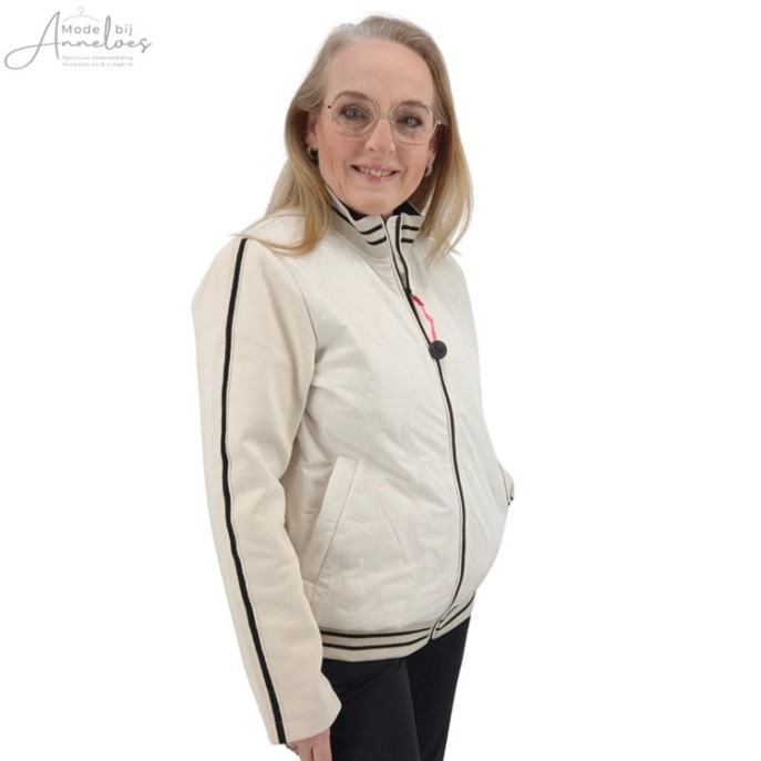 District Zomerjas bomber - Off white zwart